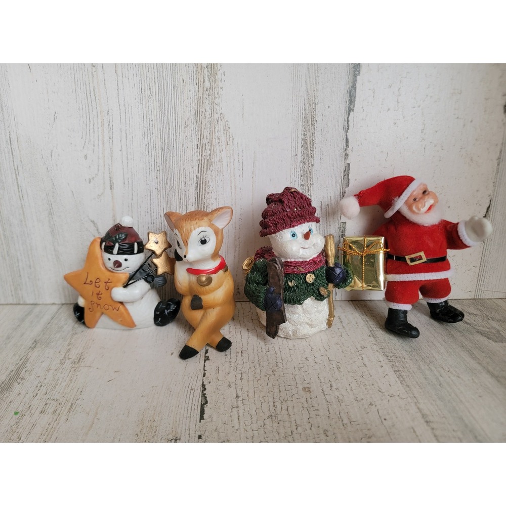 Vintage variety Xmas‎ figure Santa deer snowman home decor set unique gift